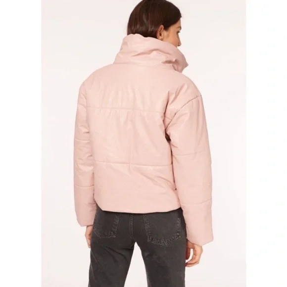 Cami NYC Coat Cecilia Faux Leather Puffer in Light Pink - Picture 3 of 7
